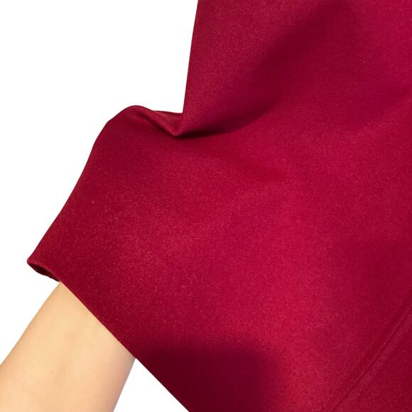 Vintage 80s Levis Maroon Red Dacron Polyester Office Straight Skirt Size XS - Picture 10 of 15